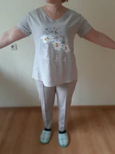 Feitong suave de algodón Blusa camisa de lino de las mujeres casuales de dibujo de margarita o-Cuello de manga corta Camisa Blusa Tops Blusa de mujer