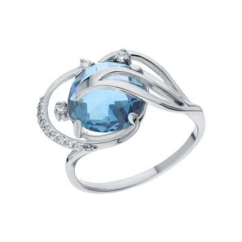 

Silver ring with Topaz and cubic zirconia sunlight sample 925