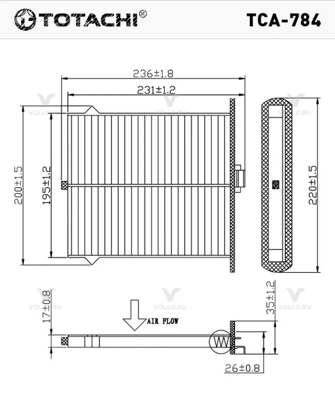 TOTACHI TCA-784 AC-407/E KD45-61-J6X CU 24 009
