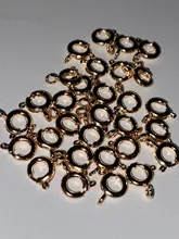 30 unids/lote de cierre de anillo de resorte dorado con anillo de salto abierto, cierre de joyería para cadena, collar, pulsera, conectores, fabricación de joyas