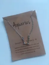 12 horóscopo, Zodíaco signo dorado colgante collar Aries Leo 12 Constelaciones joyería Leo Aquarius Escorpio Capricornio regalo de Navidad
