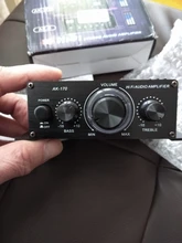 400W DC12V Dual Channel Mini HIFI AUX Power Amplifier for AK 170 with blue LED light