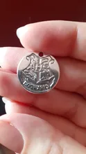 HOGWARTS etiqueta colgante academia de magia encantos oscuro colgante de Magic Charms DIY joyería de encanto de 20mm Chapado en plata encanto A2025 10 Uds