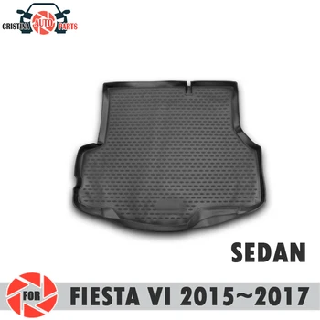 

Trunk mat for Ford Fiesta VI 2015~2017 SEDAN trunk floor rugs non slip polyurethane dirt protection trunk car styling