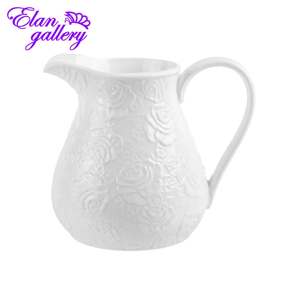 Кувшин 17х12 5х15 см 1100 л Elan Gallery Белые розы | Дом и сад