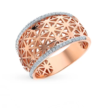 

Gold ring with diamonds sunlight sample 585