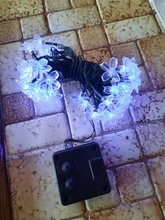 Garlands-Light Peach-Flower Led-String Christmas-Decor Solar-Lamp Garden Outdoor 5m 6V