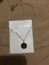 Pendant Necklace Letter N027-Disc FINE4U 316l-Stainless-Steel Alfabet Women Gold/silver-Color