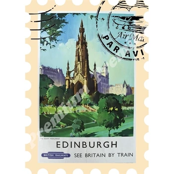 

Scotland souvenir magnet vintage tourist poster