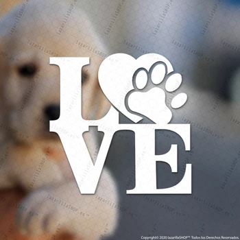 

ANIMALS LOVE sticker car vinyl sticker Dog footprint animal mascot on board quality lazarillaSHOP