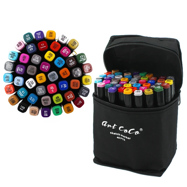 Rotuladores profesionales para sketch 48 piezas (colores) - AliExpress