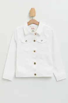 

DeFacto Girl Spring White Jacket Coats Girl's Casual Top Coats Girls Long Sleeve Top Jackets Girls' Basic Coats-M8220A620SP