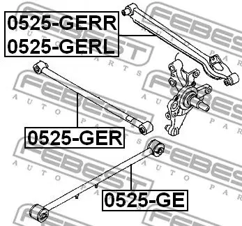 Рычаг задней подвески задний левый Mazda 626 GE all 91-97/MX-6 G