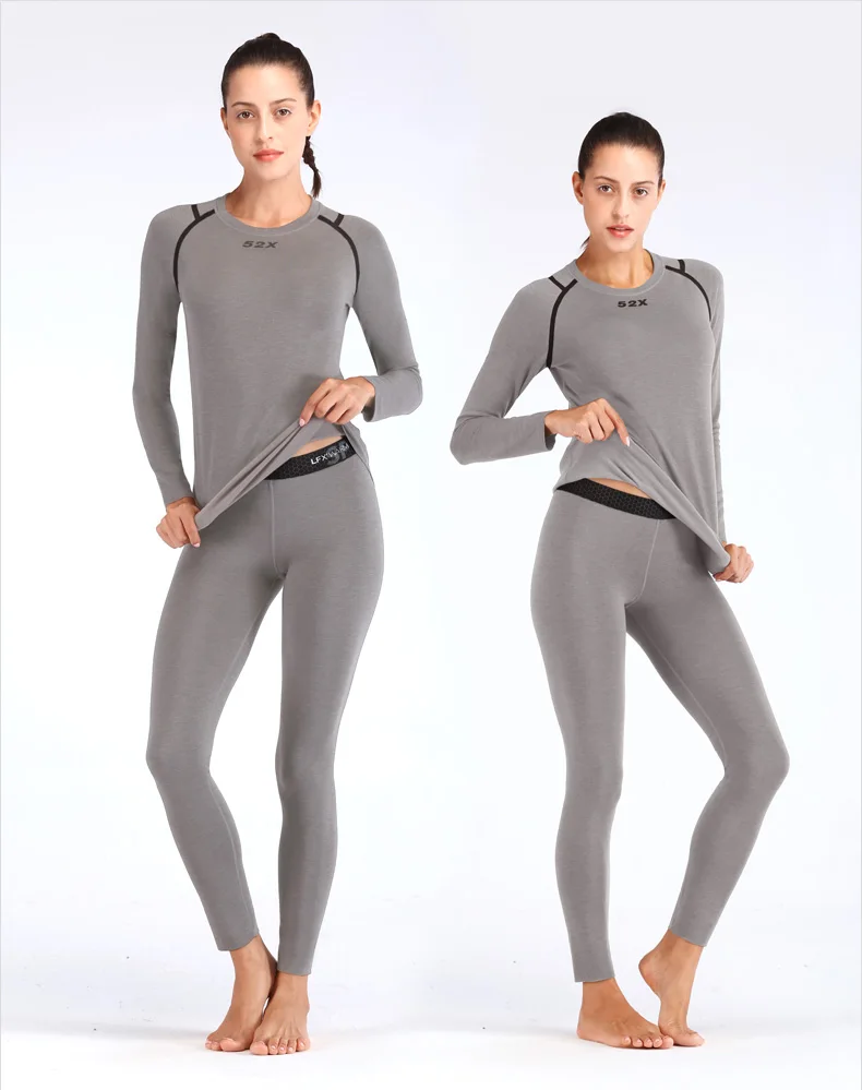 52025 Men Thermal Underwear Women Thermal Underwear Carbon Fiber Fleece-lined Soft Warm Seamless Skin-friendly Thermo Long Johns mens thermal underwear