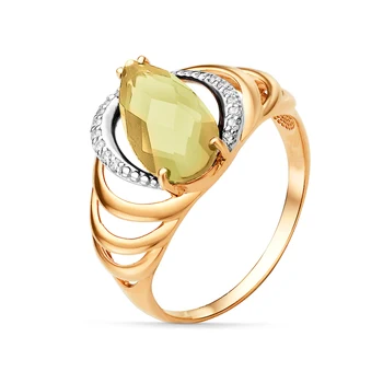 

Gold ring with sultanites and cubic zirconia sunlight sample 585