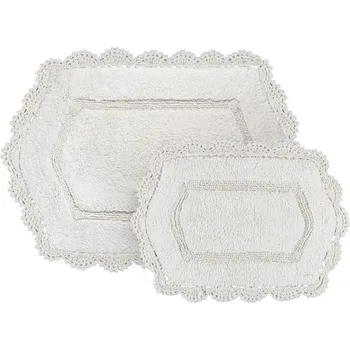 

Mia Cotton Nonskid Floor Bath Mat Set 60X90-40X60 cm Cream
