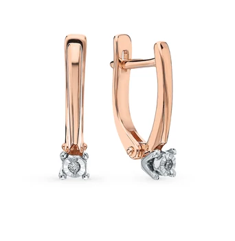 

Gold earrings with diamonds sunlight sample 585