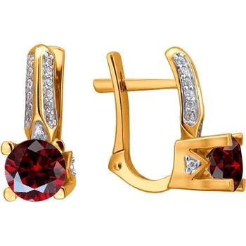 

Esthete earrings with garnet and cubic zirconia in red gold