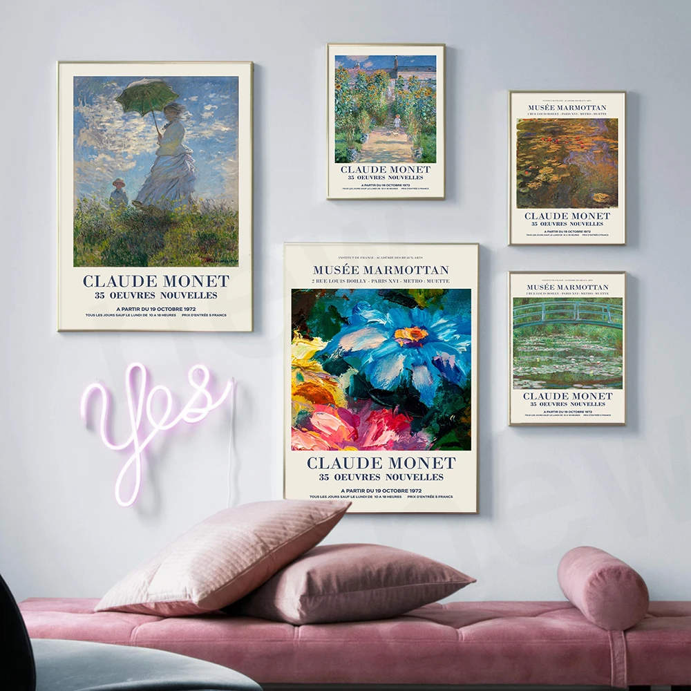 

Monet Exhibition Garden Landscape Flower Museum Abstract Art Vintage Posters And Prints Wall Pictures Living Room Home Decor