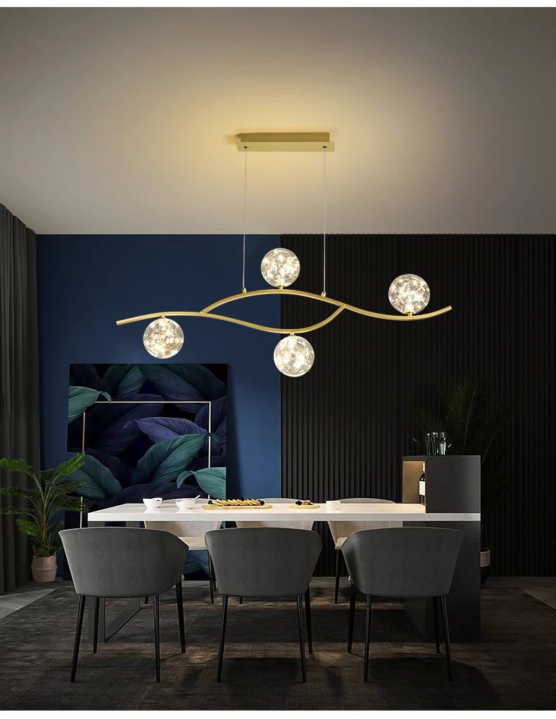 Modern Nordic Star Design LED Chandelier For Dining Room Kitchen Living Room Bedroom Ceiling Pendant Lamp Gold Glass Ball Light mini chandelier