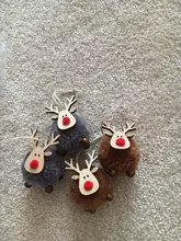 Cute Felt Wooden Elk Christmas Tree Decorations Hanging Pendant Deer Craft Ornament Christmas