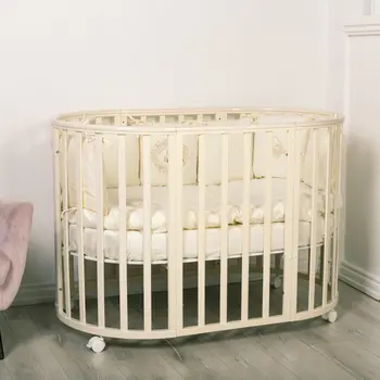 

Bed transformer Incanto Amelia 8 in 1, round/Oval, beech, with pickguard