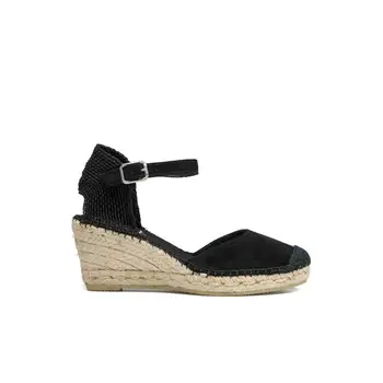 

VIDORRETA-MUJER-ALPARGATAS CRIB ESPADRILLE HALF COT ESPARTO SKIN SPLIT LEATHER BLACK BRACELET