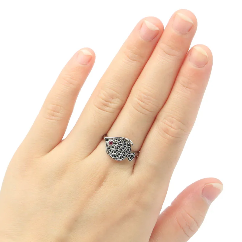 Серебряные кольца 17x12 мм с турмалином и черным сапфиром|925 silver ring|silver ringring 5 |