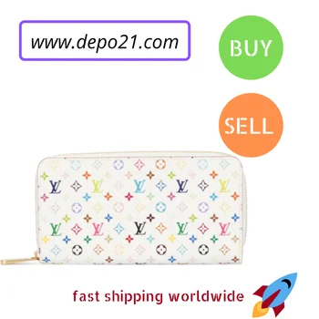 

Famous Luxury Fashion Designer Brand LV Zippy Louis wallet purse Damier Azur Canvas Zippy Compact Wallet