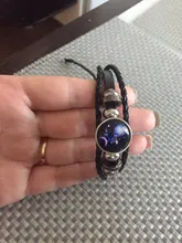 Nuevo 12 constelación pulseras luminosas multicapa pulsera de cuero pulseras del encanto para los hombres, los niños de las mujeres bisutería regalos de cumpleaños