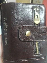 KAVIS-cartera de cuero de vaca genuino para hombre, billetera con grabado gratis Rfid, monedero, PORTFOLIO para hombre, Portomonee, Walet pequeño