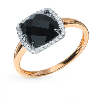

Gold ring with onyx and diamonds sunlight sample 585