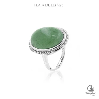 

Anillo Plata de Ley 925 MINERAL AVENTURINA Joyería Silver C990