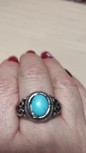 Anillo Vintage de piedra Natural antigua para mujer, joyería de regalo, anillo de dedo de turquesas azules para mujer, anillos de aniversario de bodas