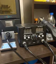 Estación de soldadura de pistola de aire caliente digital ESD, 800W, 2 en 1, 220v, para Estación de reparación SMD, actualización 8586