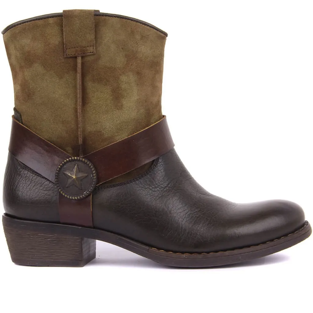 

Sail Lakers-Green Suede Leather Step-in Women Boots