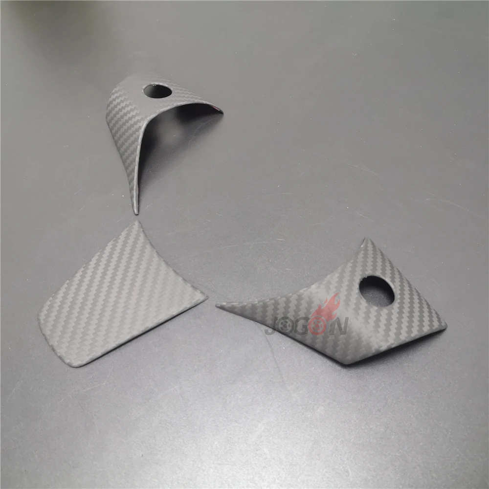 Matte Carbon Fiber Interior Front Steering Wheel Button Switch Panel Frame Cover Trim Sticker Molding For Tesla Model 3 - Цвет: Matte