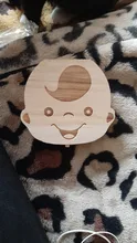 Caja de dientes de madera para bebé, organizador inglés para guardar dientes de leche, Umbilica, guardar regalos
