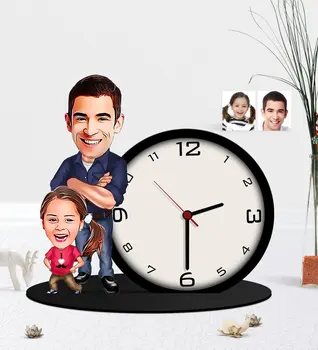 

Personalized Dad Girl Caricature Of Wooden Trinket Table Saati-1