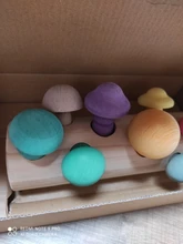 Bloques de arcoíris de madera Montessori para bebé, juego de recolección de setas, juguetes educativos de madera para bebé, ensamblaje a juego con forma de desarrollo