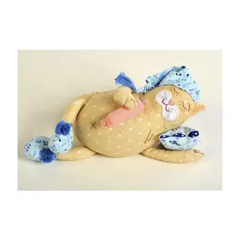 

PSN 902 set for making textile toy 'cat-baun', 21,5 cm, 'перловка'