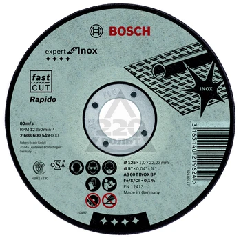 

Circle cutting BOSCH 125х1х22 Expert for Inox (2.608.600.549) 1 pcs