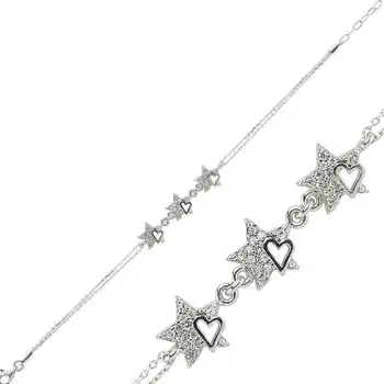 

KUTAYDAN 925 Sterling Silver Heart Star Women 'S Bracelet