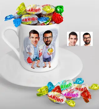 

Personalized Kankalar Caricature Of Turkish Coffee cup And Haribo Candy Gift Seti-2