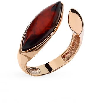 

Silver ring with amber sunlight sample 925