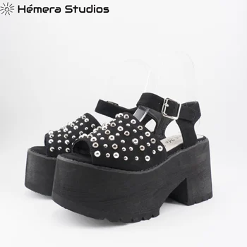 

Las women's platform sandals Summer wedges 2020 high-heeled sandal Rome sandals with tacks with platform