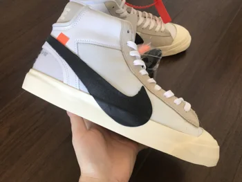 

Off X N*ke Blazer MID OW High Tops Sneaker Luxury Sneaker White Fashion Off Whit