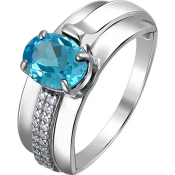 

Esthete ring with Topaz and cubic zirconia