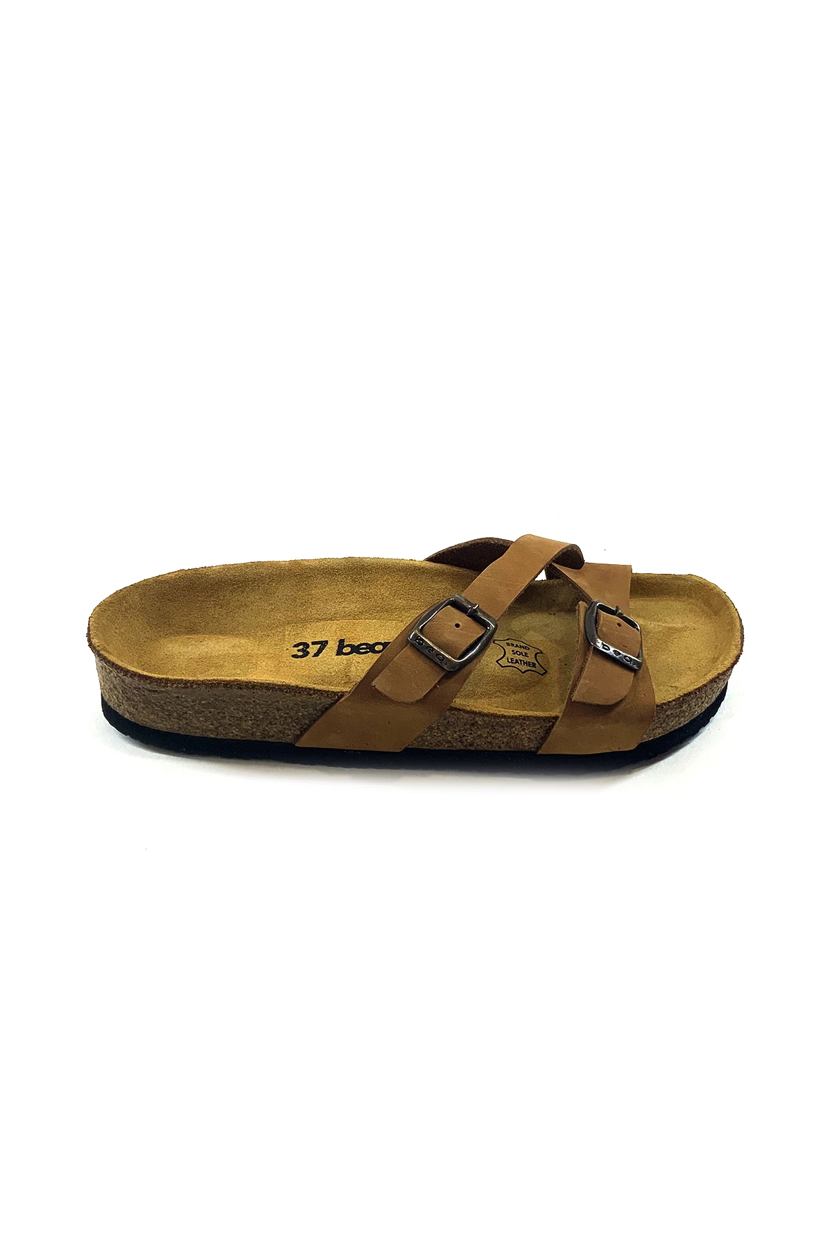 

ORIOLE Sand Two Strap Anatomical Natural Cork Sole Real Leather Women Sandals