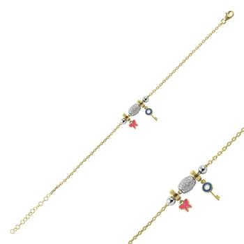 

Silver 925 Sterling Zircon Cubic Zirconia Moving Piece Bracelet